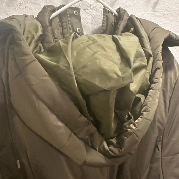 🆕 Ava & Viv Olive Green 🫒 Long Down Puff Jacket - 4X - Picture 8 of 8